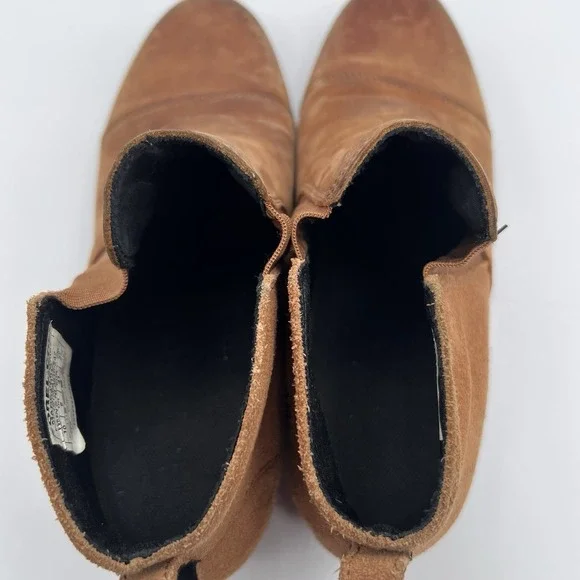 Sorel Womens Evie Boot Shoes II 10 Hidden Wedge Heel Brown Suede Chelsea Leather - Picture 6 of 8